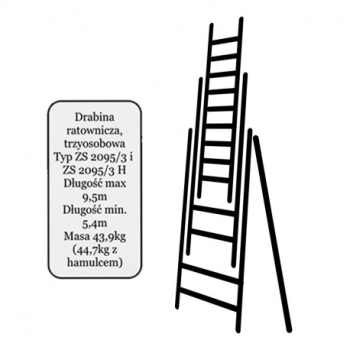 Dwuprzęsłowa drabina strażącka ZS 2095/3
